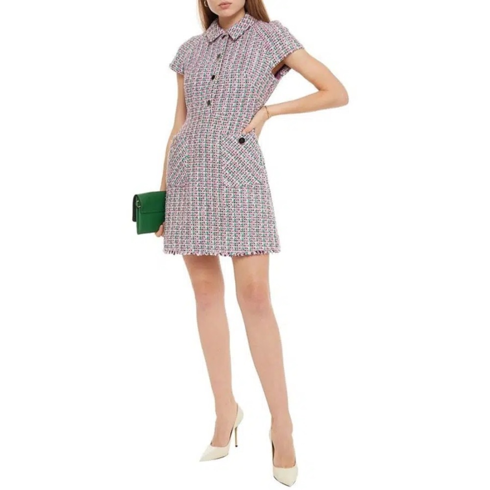 Kate Spade Enchanted Tweed Shirt Mini Dress